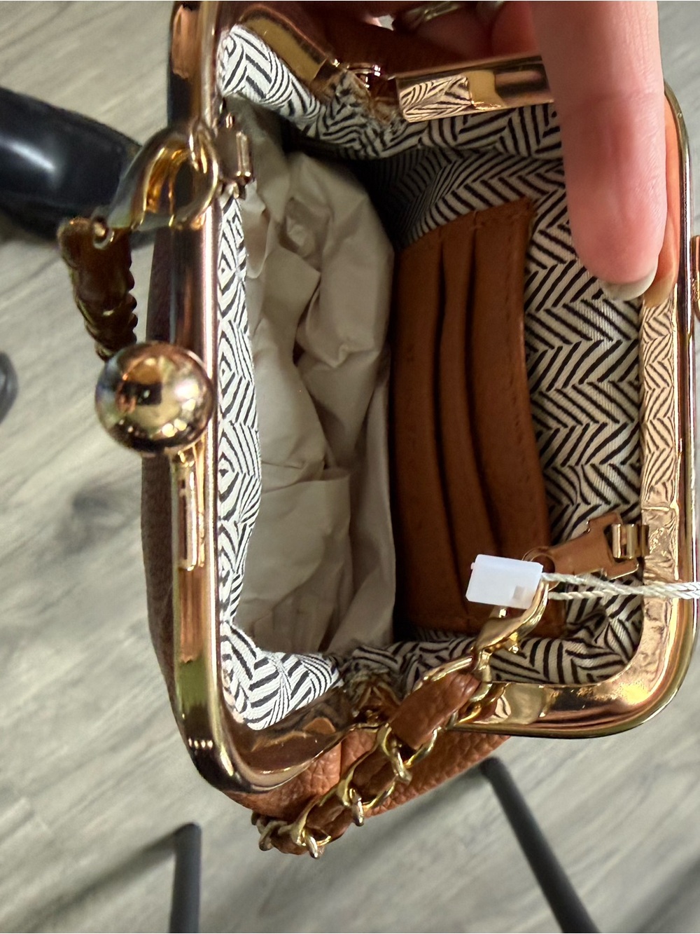 Pebbled Leather Crossbody Bag in Cognac - Picture 3 of 3